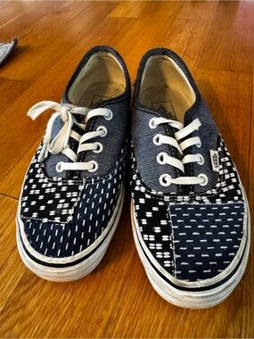 Vans blue/white Patchwork Canvas Sneakers